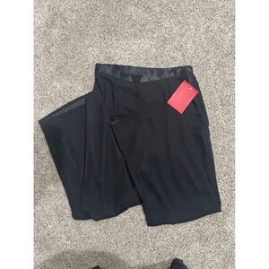 JS Collections Black Chiffon Overlay Wide Leg Evening Pants 12 NWT 852650